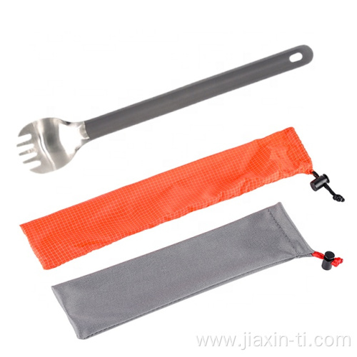 long handle titanium spoon spork for fast food